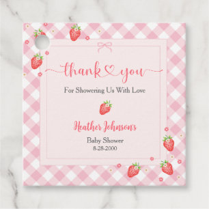 Étiquettes Cadeau Fête de Bébé Fille Douce Fraise Bébé