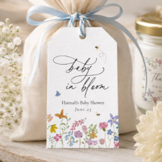 Étiquettes-cadeau Fête de bébé florale Baby in Bloom