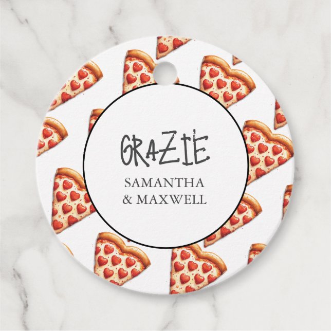 Étiquettes Cadeau Fête de fiançailles Pizza Italienne (Devant)