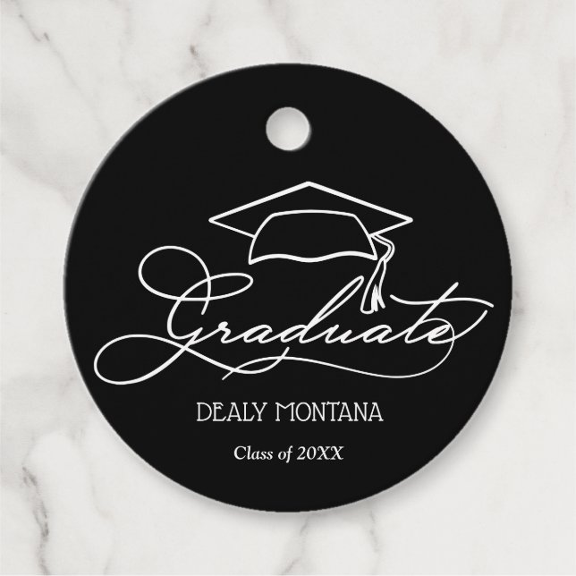 Étiquettes Cadeau Fête de graduation moderne (Devant)