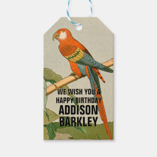Étiquettes-cadeau Fête de la fête des animaux de perroquet