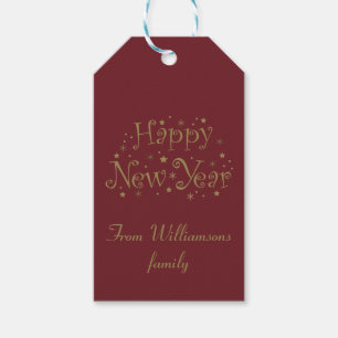 Étiquettes-cadeau fête de la nouvelle année heureuse événement Perso