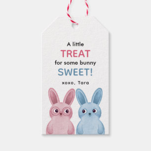 Étiquettes-cadeau Fête de lapin rose