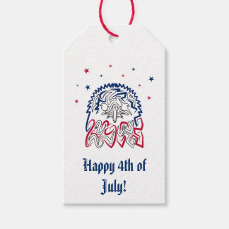 Étiquettes-cadeau Fête de l'Indépendance Étoiles d'aigle américain