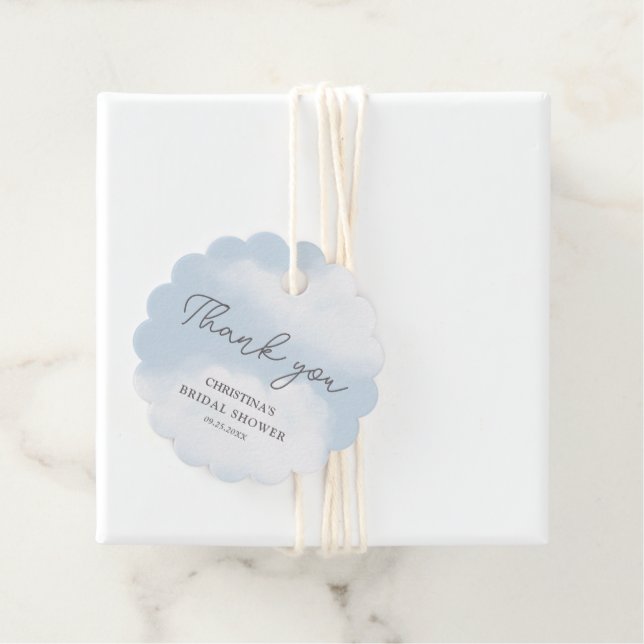 Étiquettes Cadeau Fête de mariage aquarelle Cloud 9 (En situation)