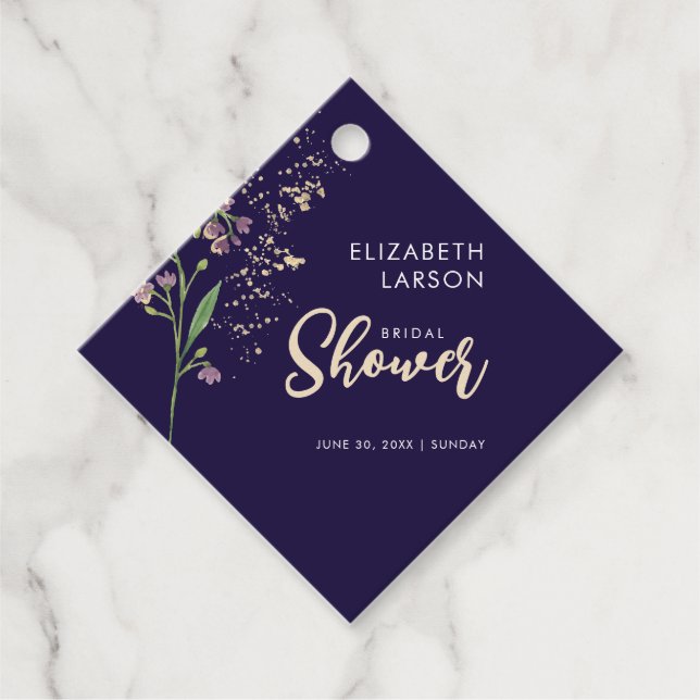 Étiquettes Cadeau Fête de mariage champêtre aquarelle avec feuilles  (Devant)