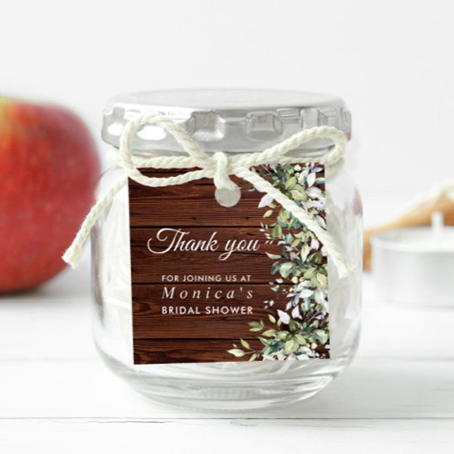 Étiquettes Cadeau Fête de mariage champêtre florale en bois rustique (Créateur téléchargé)
