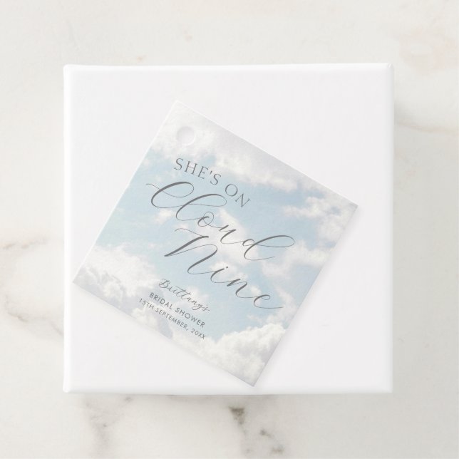 Étiquettes Cadeau Fête de mariage Cloud Nine Bleu Ciel Nuageux Moder (En situation)