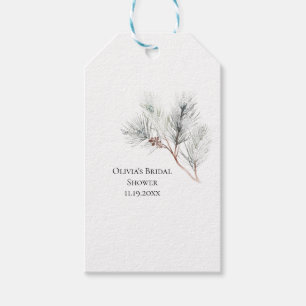Étiquettes-cadeau Fête de mariage Élégante Épine Blanche d'Hiver