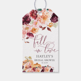 Étiquettes-cadeau Fête de mariage Faye Bourgogne Automne
