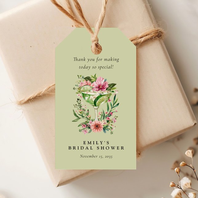 Étiquettes-cadeau Fête de mariage floral à la Margarita (Créateur téléchargé)