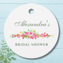 Étiquettes Cadeau Fête de mariage Florale Rose Fardée Pivoine