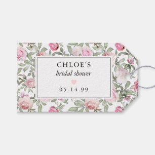 Étiquettes-cadeau Fête de mariage florale rose pastel DIY