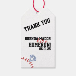 Étiquettes-cadeau Fête de mariage glitter baseball Sports Homerun