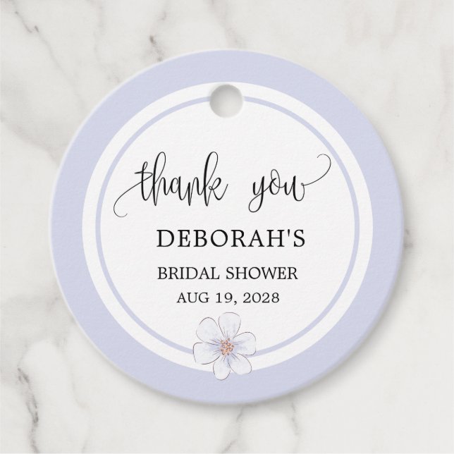 Étiquettes Cadeau Fête de Mariage Lilas Pâle (Devant)