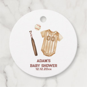 Étiquettes Cadeau Fête de naissance Bébé Frappeur de Baseball Bohème