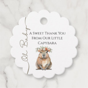 Étiquettes Cadeau Fête de naissance Capybara • Oh Baby Wildflower