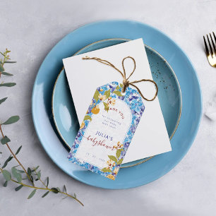 Étiquettes-cadeau Fête de naissance Citron Bleu Jaune Amalfi Coast