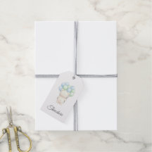 Fête de Naissance Ourson Aquarelle Bleu Vert