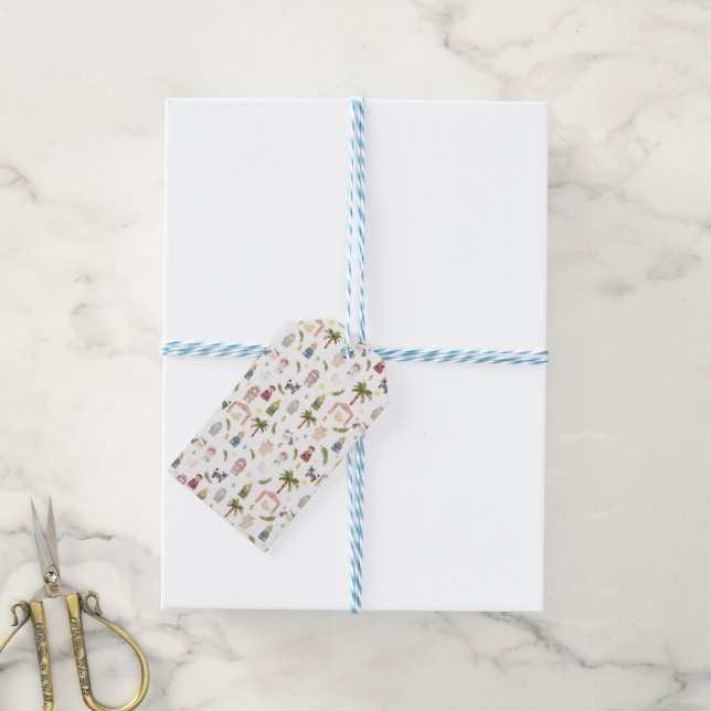 Étiquettes-cadeau Fête de Noël de la Nativité (With Twine)