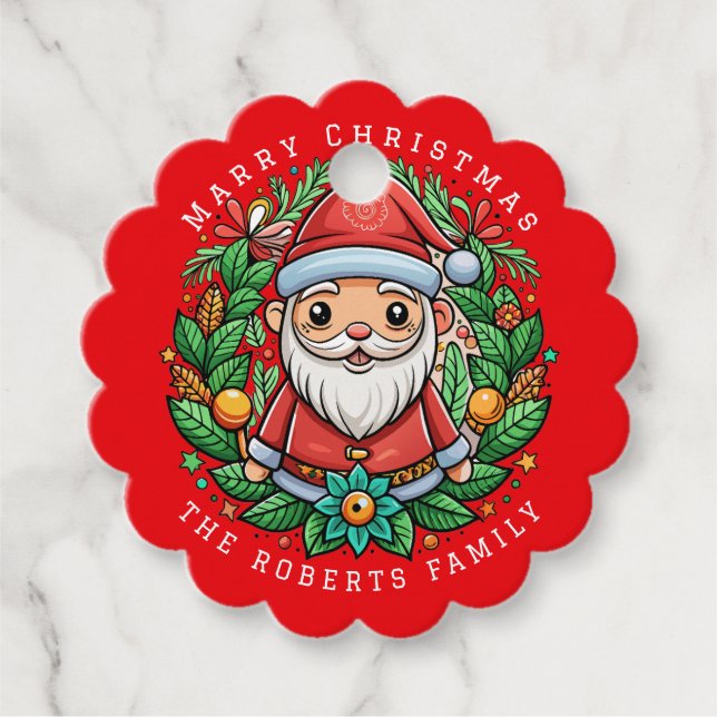 Étiquettes Cadeau Fête de Noël des elfes magiques (Devant)
