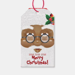 Étiquettes-cadeau Fête de Noël du Père Noël afro-américain