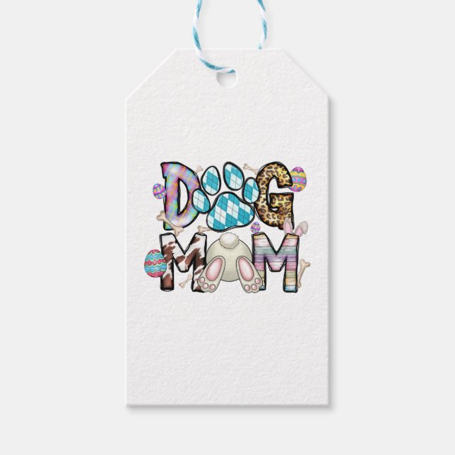 Étiquettes-cadeau Fête de Pâques pour maman de chien (Devant)