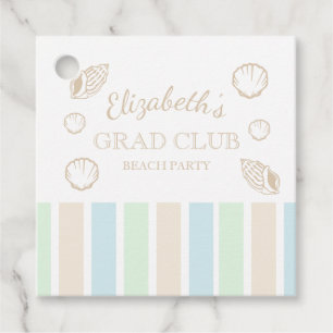 Étiquettes Cadeau Fête de plage du club des diplômés