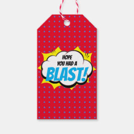 Étiquettes-cadeau Fête de super-héros Merci avec texte