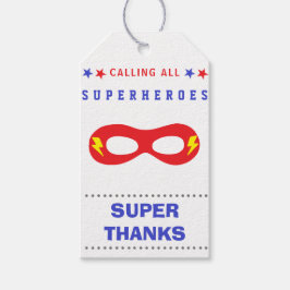 Étiquettes-cadeau Fête de super-héros Merci beaucoup