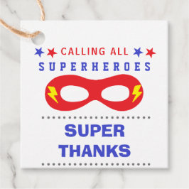 Étiquettes Cadeau Fête de super-héros Merci super