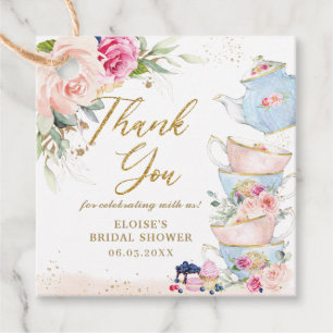 Étiquettes Cadeau Fête de thé rose pâle Baby shower Anniversaire