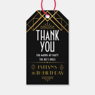 Étiquettes-cadeau Fête des années 20 Roaring Art Déco vintage
