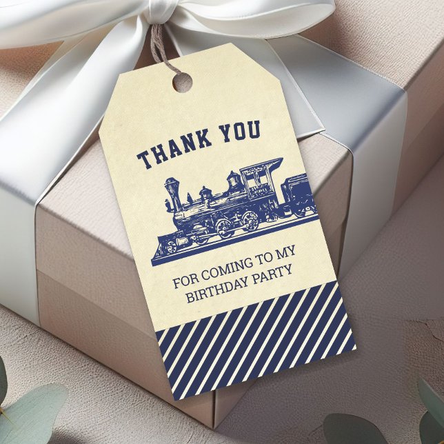 Étiquettes-cadeau Fête des Anniversaires de enfants du train vintage (Créateur téléchargé)