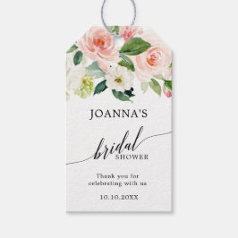 Étiquettes-cadeau Fête des mariées botanique rose pastel Blush