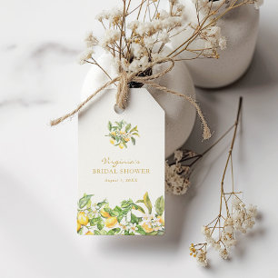 Étiquettes-cadeau Fête des mariées citron aquarelle