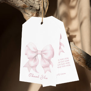 Étiquettes-cadeau Fête des mariées de boue rose personnalisée