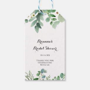 Étiquettes-cadeau Fête des mariées de feuillage végétal Eucalyptus v