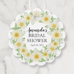 Étiquettes Cadeau Fête des mariées de marguerite fraîche