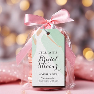 Étiquettes-cadeau Fête des mariées de mariée Mint vert Merci