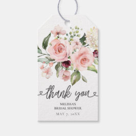Étiquettes-cadeau Fête des mariées de roses florales