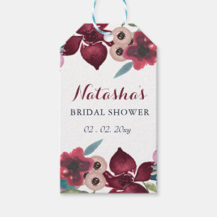 Étiquettes-cadeau Fête des mariées du jardin floral Boho