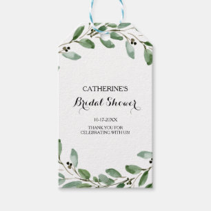 Étiquettes-cadeau Fête des mariées écologique Eucalyptus rustique