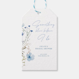 Étiquettes-cadeau Fête des mariées Fleur sauvage bleu
