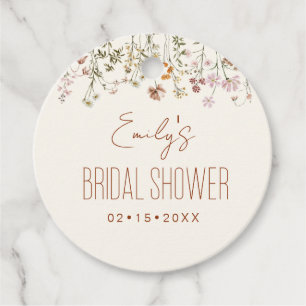 Étiquettes Cadeau Fête des mariées fleur sauvage Boho Dans Bloom Gar