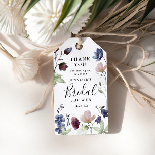 Étiquettes-cadeau Fête des mariées Fleur sauvage Chic Boho Merci