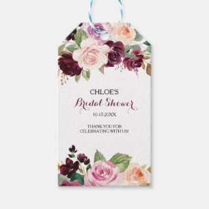 Étiquettes-cadeau Fête des mariées florale Broussaillée verte Bourgo