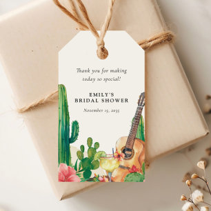 Étiquettes-cadeau Fête des mariées florale Cactus Fiesta