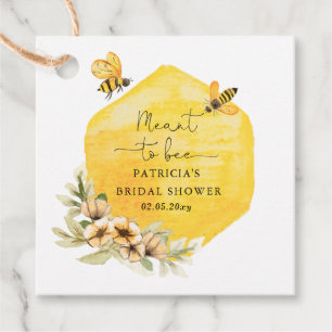 Étiquettes Cadeau Fête des mariées Florale D'Abeille De Miel