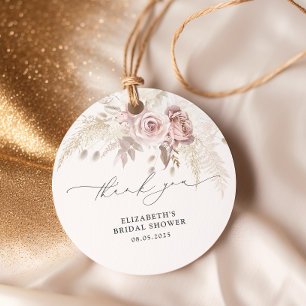 Étiquettes Cadeau Fête des mariées florale Rose Dusty moderne